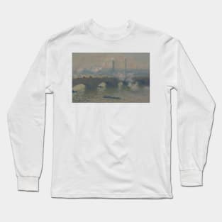 Waterloo Bridge, Gray Day by Claude Monet Long Sleeve T-Shirt